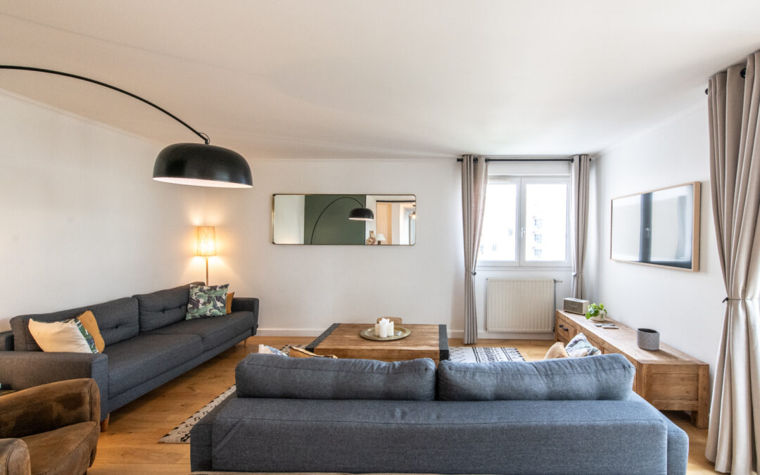 T4 meublé climatisé à louer Lyon 7 Toit terrasse et garage